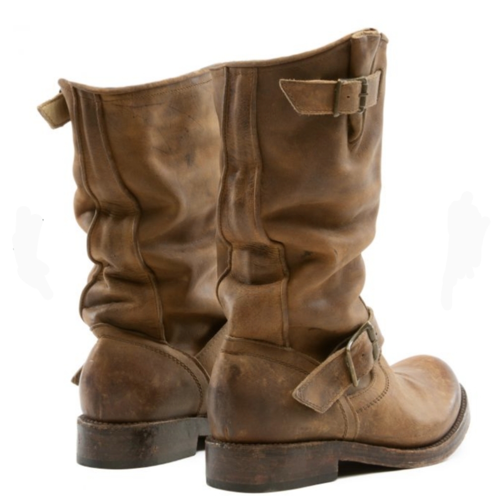 Freebird by Steven Crosby Slouch Leather Buckle Boots 6 - Picture 2 of 16